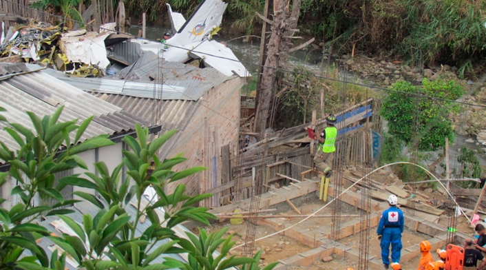 La avioneta que cayó en Popayán, causando la muerte de siete personas