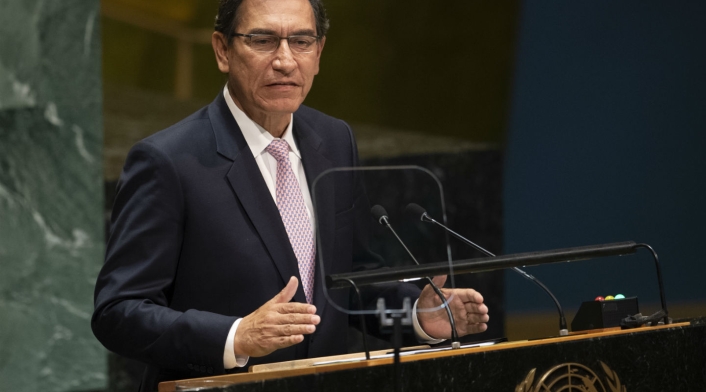 Martin Vizcarra, presidente peruano, ante la ONU Martin Vizcarra, presidente peruano, ante la ONU