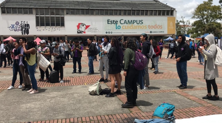 Plantón en la Universidad Nacional