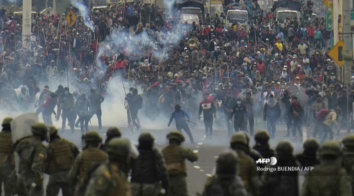 Violentas protestas en Ecuador