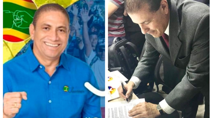 Juan Mejía, candidato a la Asamblea de Bolívar, y Luis Daniel Vargas, aspirante a la Gobernación del mismo departamento Juan Mejía, candidato a la Asamblea de Bolívar, y Luis Daniel Vargas, aspirante a la Gobernación del mismo departamento
