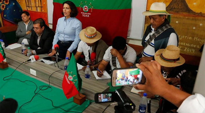 Nancy Patricia Gutiérrez, ministra del Interior, reunida con indígenas en Cauca Nancy Patricia Gutiérrez, ministra del Interior, reunida con indígenas en Cauca