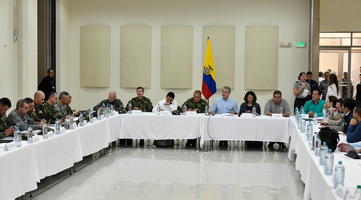 El consejo de seguridad adelantado por el presidente Iván Duque en Santander de Quilichao (Cauca)