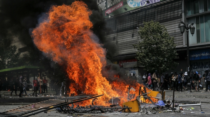 Violentas protestas en Chile