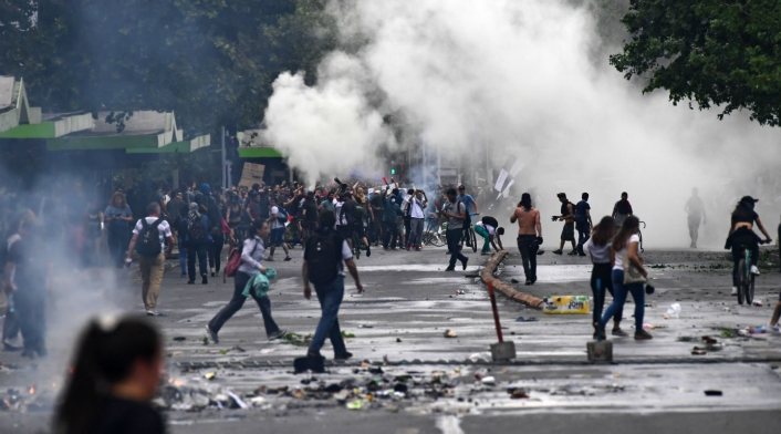 Violentas protestas en Chile