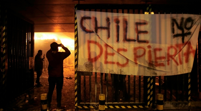 Las protestas en Santiago de Chile, capital del país