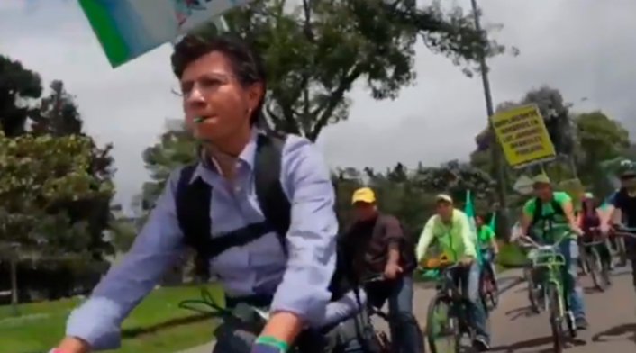 Claudia López, candidata a la Alcaldía de Bogotá, en el marco de su campaña