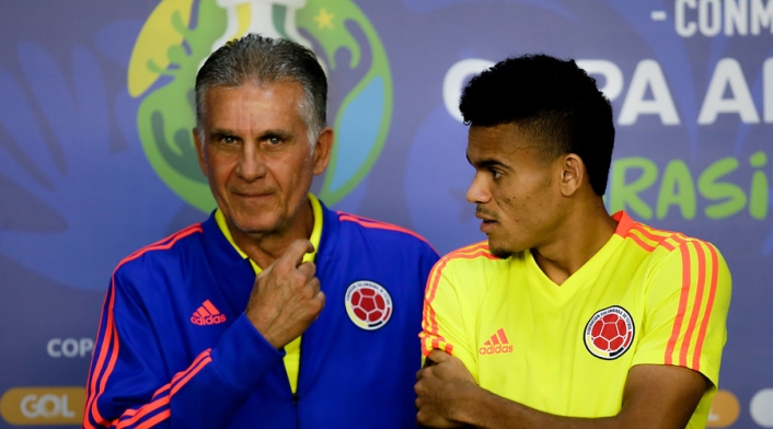 Carlos Queiroz y Luis Díaz - Selección Colombia