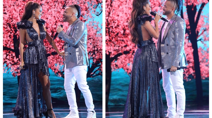 Greeicy Rendón y Nacho cantaron Destino en los Latin AMAs 2019