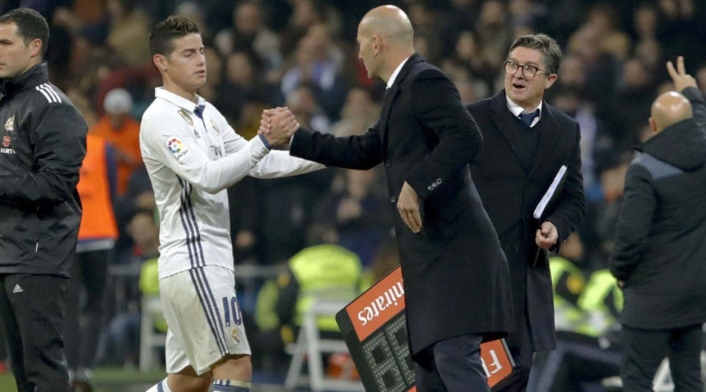 James Rodríguez y Zidane en el Real Madrid