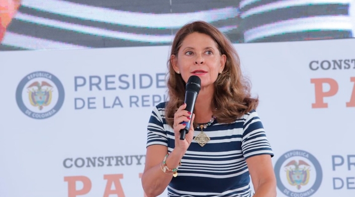 Marta Lucía Ramírez, vicepresidenta de la República, en Uribia (La Guajira), el 13 de octubre de 2018