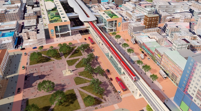 Un render del Metro de Bogotá