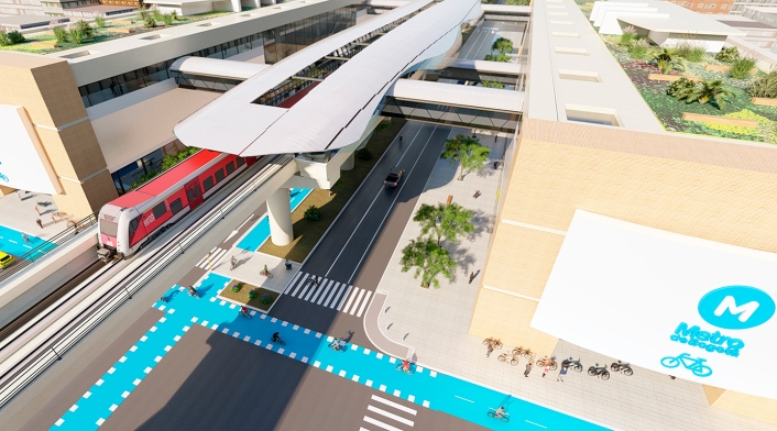 Un render del Metro de Bogotá