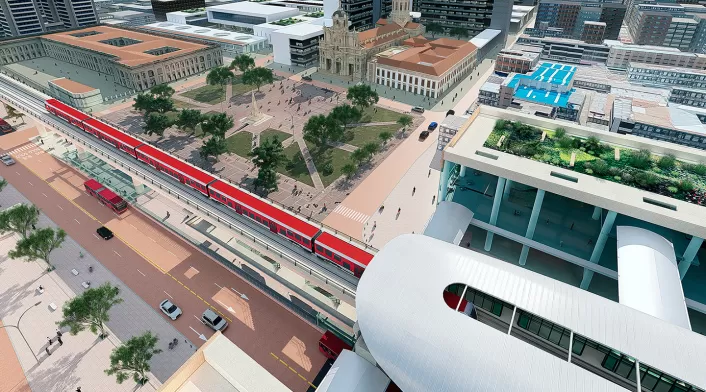 Un render del Metro de Bogotá
