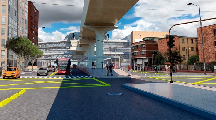 Un render del Metro de Bogotá