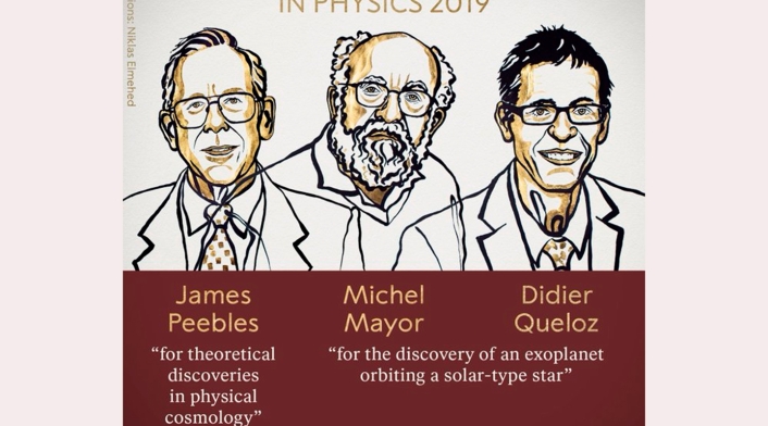 James Peebles, Michel Mayor y Didier Queloz, premios Nobel de Física 2019
