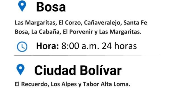 Plantilla cortes de agua jueves 17 de octubre de 2019