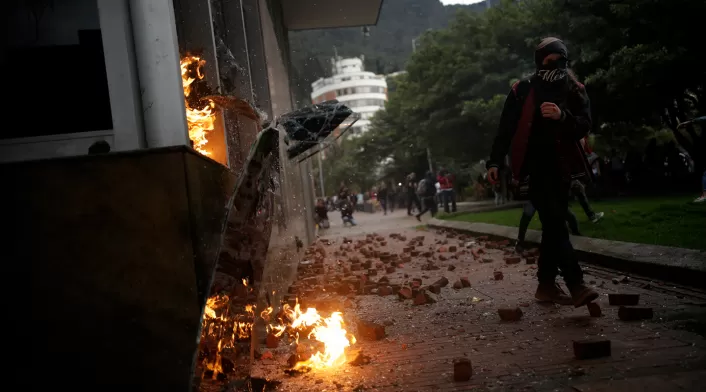Las protestas estudiantiles en inmediaciones del Icetex, el 27 de septiembre de 2019