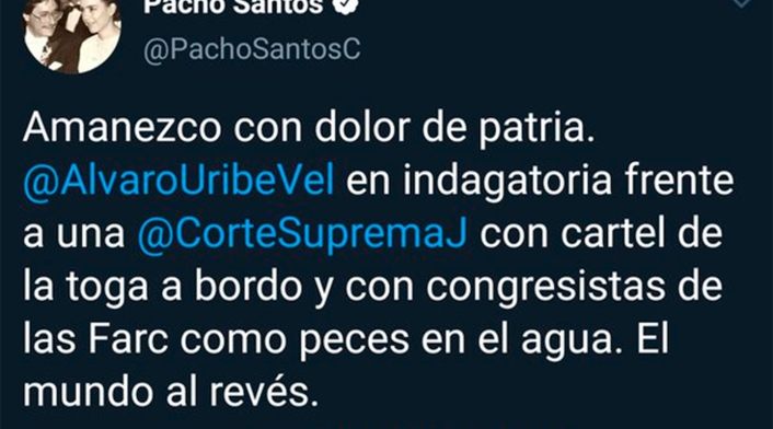 El trino que Francisco Santos borró