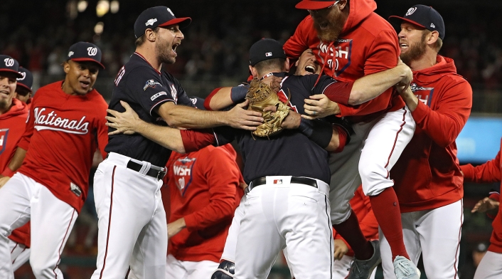Washington Nationals luego de coronarse campeones de la Liga Nacional y clasificar a la Serie Mundial de Béisbol