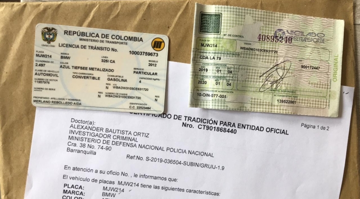 Documentos analizados por las autoridades, relacionado con Aida Merlano