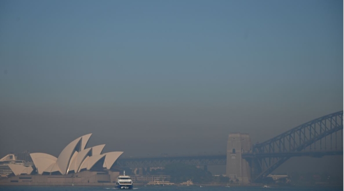 Contaminación del aire en Sídney, debido a incendios forestales.