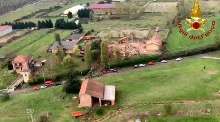 Derrumbe de edificio en Italia