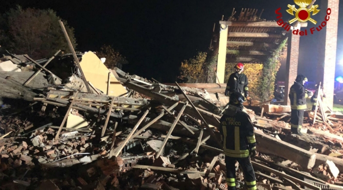 Derrumbe de edificio en Italia