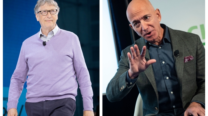 Bill Gates y Jeff Bezos, los hombres más ricos del mundo.