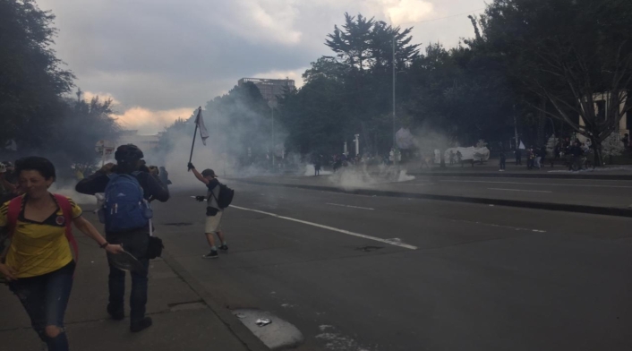 Las marchas fueron dispersadas pero 10 minutos después se agruparon nuevamente.