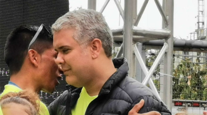 Iván Duque y Nairo Quintana en la Carrera 10k de la Policía Nacional