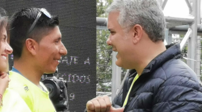 Iván Duque y Nairo Quintana en la Carrera 10k de la Policía Nacional