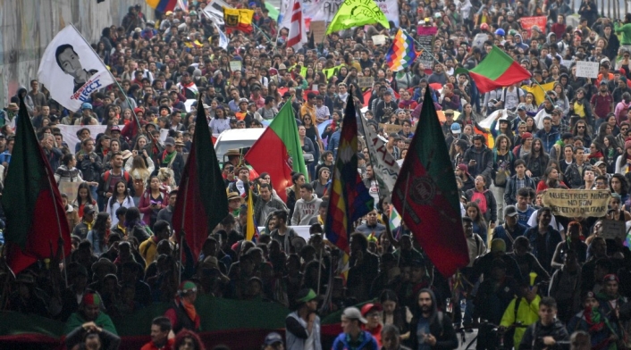 Indígenas se unieron a las marcha en Bogotá