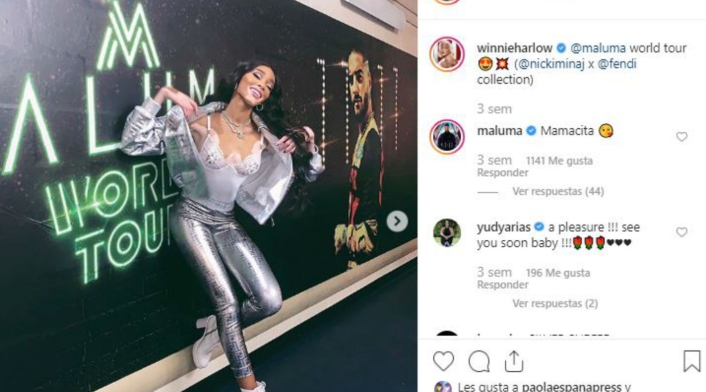 Maluma coqueteó con Winnie Harlow en Instagram