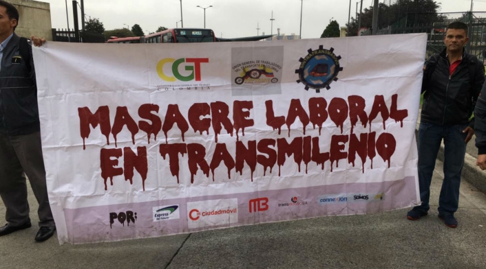 Protestas de conductores de Transmilenio