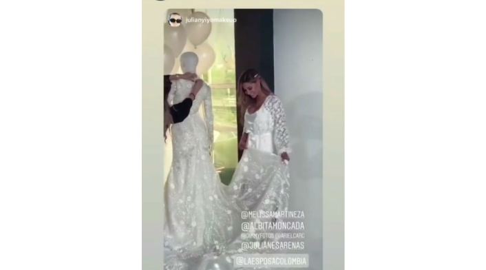 Melissa Martínez y su vestido de novia