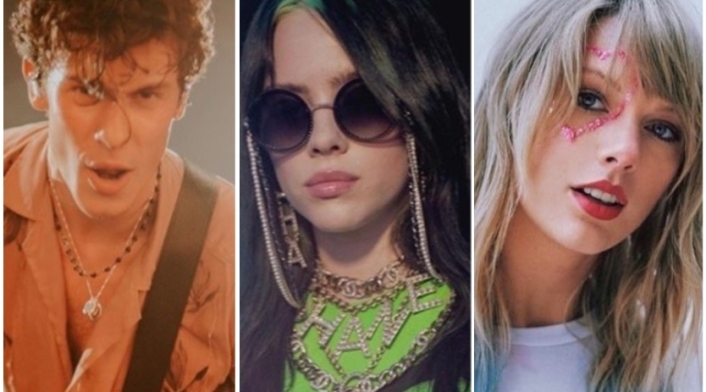 Shawn Mendes, Billie Eilish y Taylor Swift