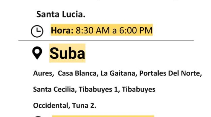 Cortes de luz en Bogotá el jueves 21 de noviembre