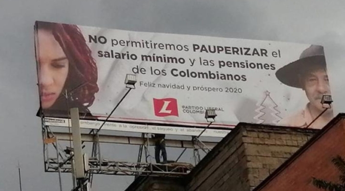 Estas son las vallas que instaló el Partido Liberal en varias de las principales ciudades.