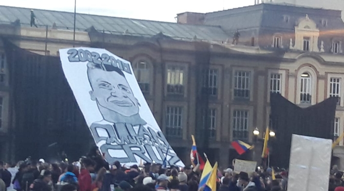 Marchas y pancartas en Bogotá