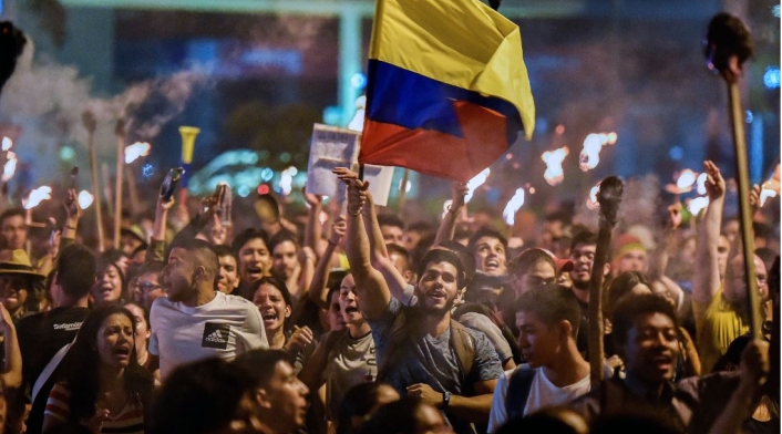 Manifestaciones y marchas en Bogotá en medio del paro nacional.