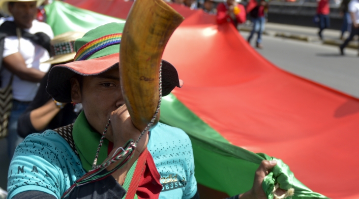 Comunidades indígenas participaron en el paro nacional