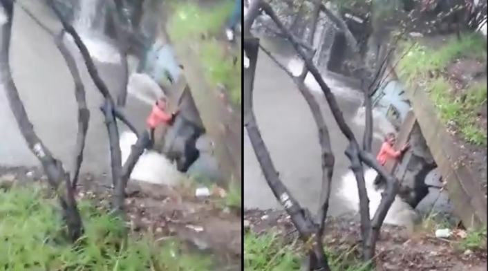 Habitante de calle arrastrado por luvias Habitante de calle arrastrado por luvias