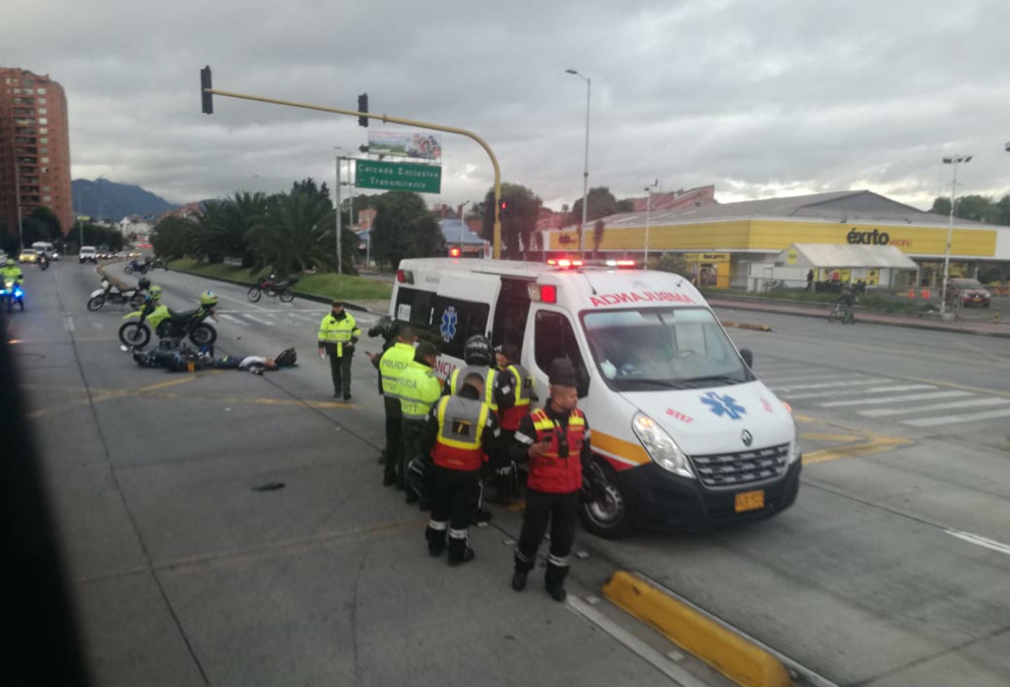 Accidente de motociclista en Bogotá