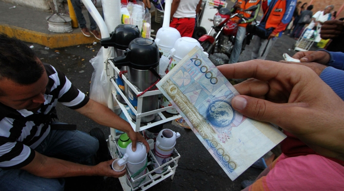 Billete de 20.000 pesos colombianos