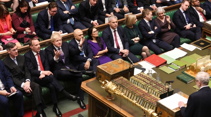 Boris Johnson en el Parlamento británico