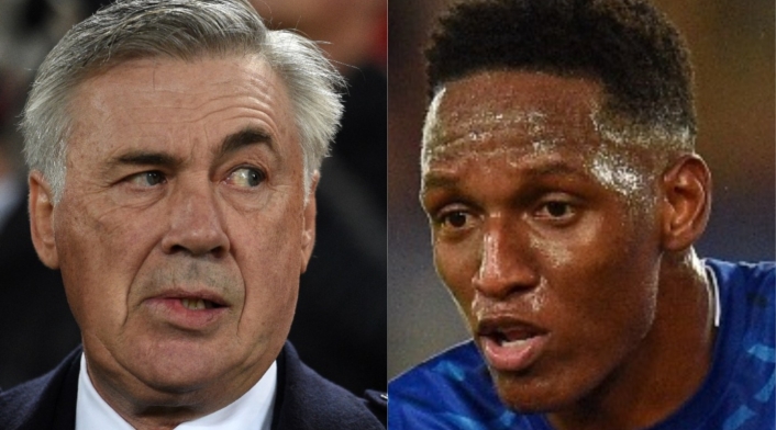 Carlo Ancelotti y Yerry Mina Carlo Ancelotti y Yerry Mina
