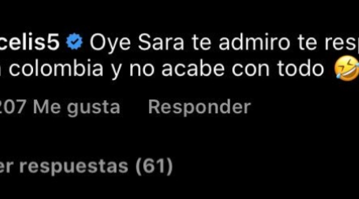 Comentario de Epa Colombia en redes de su novia