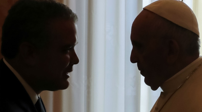 Iván Duque visitó al papa Francisco en octubre de 2018.