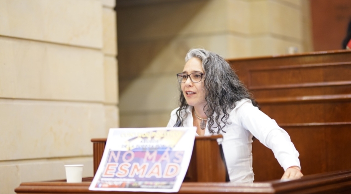 María José Pizarro en el debate al Gobierno por las acciones del Esmad